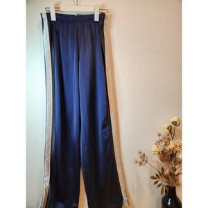 Nike Boys XL 13-15 Navy Blue Track Pants Swoosh Logo Elastic Waist Zip Hem‎